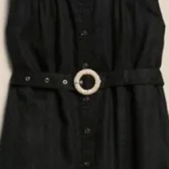 NWT! Banana Republic Black Linen Flounce Hem Mini Dress - Size Medium 🐯 - Picture 5 of 10